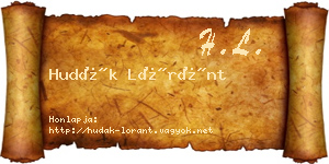 Hudák Lóránt névjegykártya